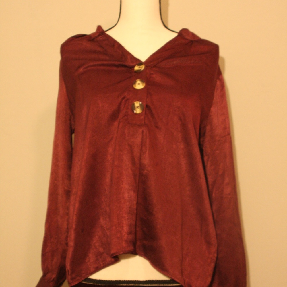 Wine Red Blouse
